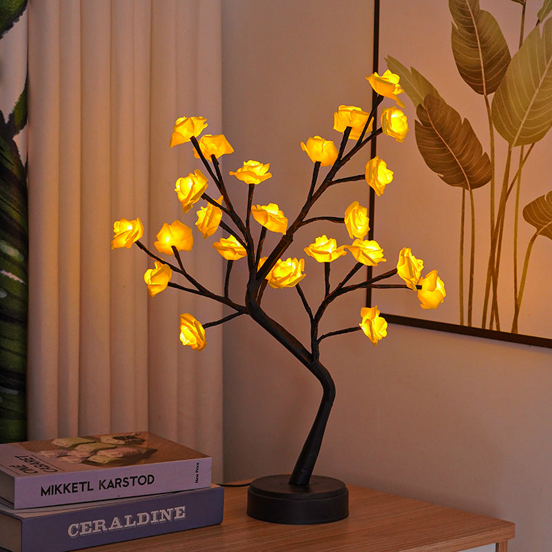 GadgetPik } Table Lamp Flower | Tree Rose Lamps Fairy Desk Night