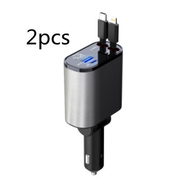 GadgetPik } Metal Car Charger 100W Super Fast Charging | USB And TYPE-C Adapter