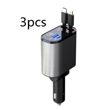 GadgetPik } Metal Car Charger 100W Super Fast Charging | USB And TYPE-C Adapter