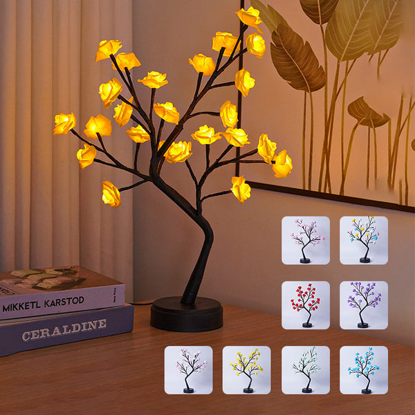 GadgetPik } Table Lamp Flower | Tree Rose Lamps Fairy Desk Night