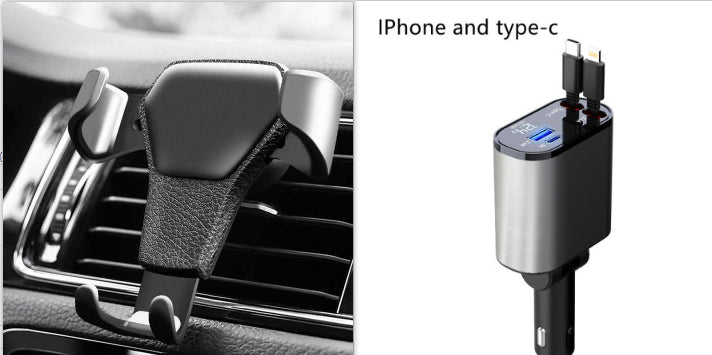 GadgetPik } Metal Car Charger 100W Super Fast Charging | USB And TYPE-C Adapter