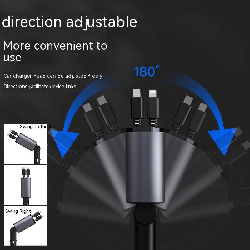 GadgetPik } Metal Car Charger 100W Super Fast Charging | USB And TYPE-C Adapter